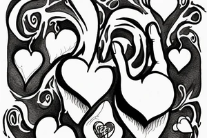 hand holding a bleeding heart-shaped grenade. with the words rage and love in a scroll below tattoo idea