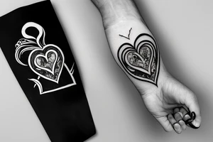 hand holding a bleeding heart-shaped grenade. with the words rage and love in a scroll below tattoo idea