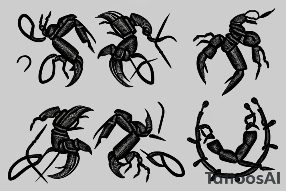 two scorpions mirroring each other forming a heart tattoo idea