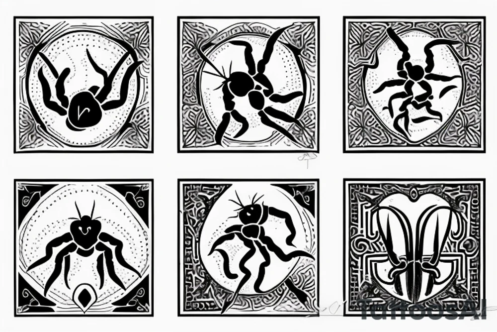 two scorpions mirroring each other forming a heart tattoo idea