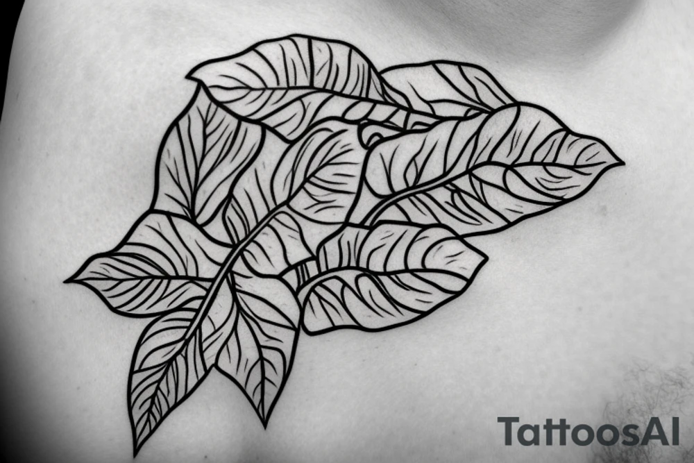 vine leaves for collar bone tattoo idea