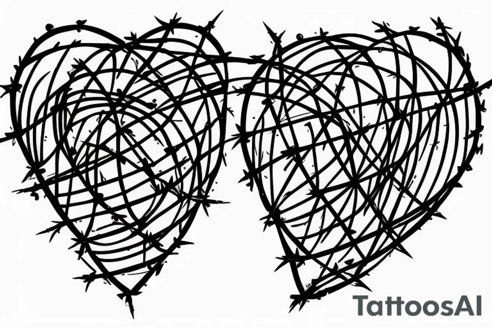 barbed wire heart tattoo idea