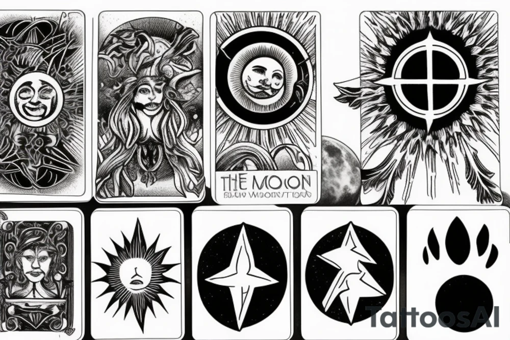 the sun and the moon tarot cards tattoo idea