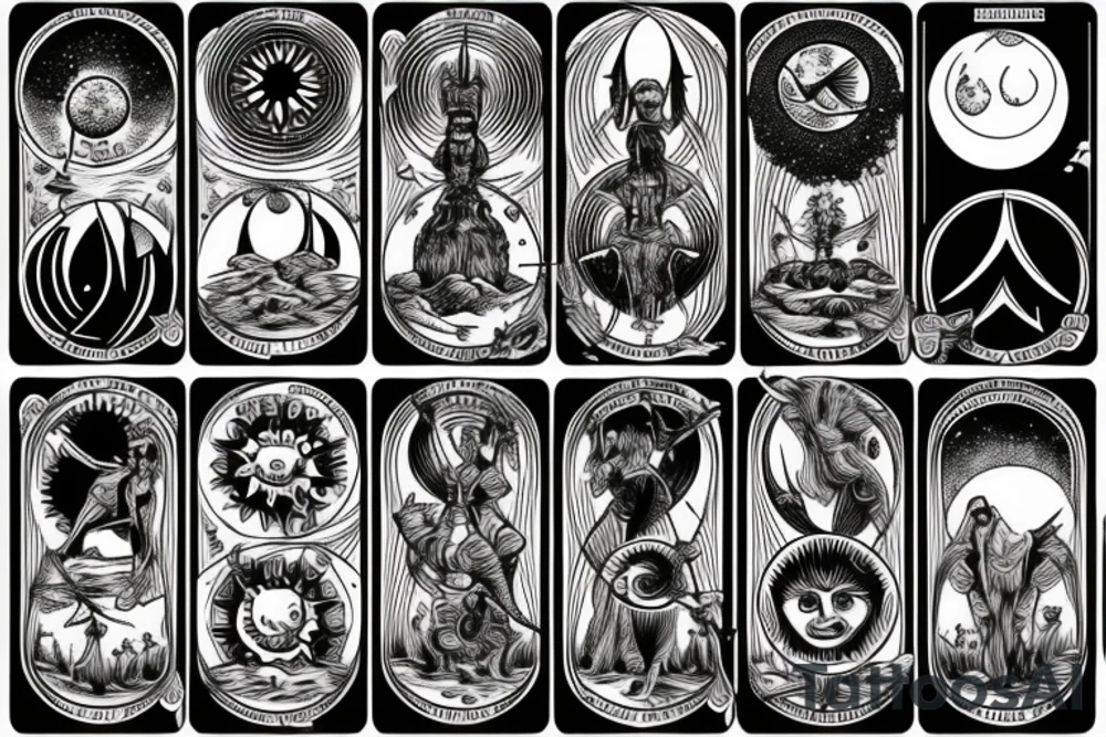 the sun and the moon tarot cards tattoo idea