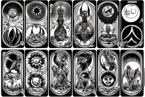 the sun and the moon tarot cards tattoo idea