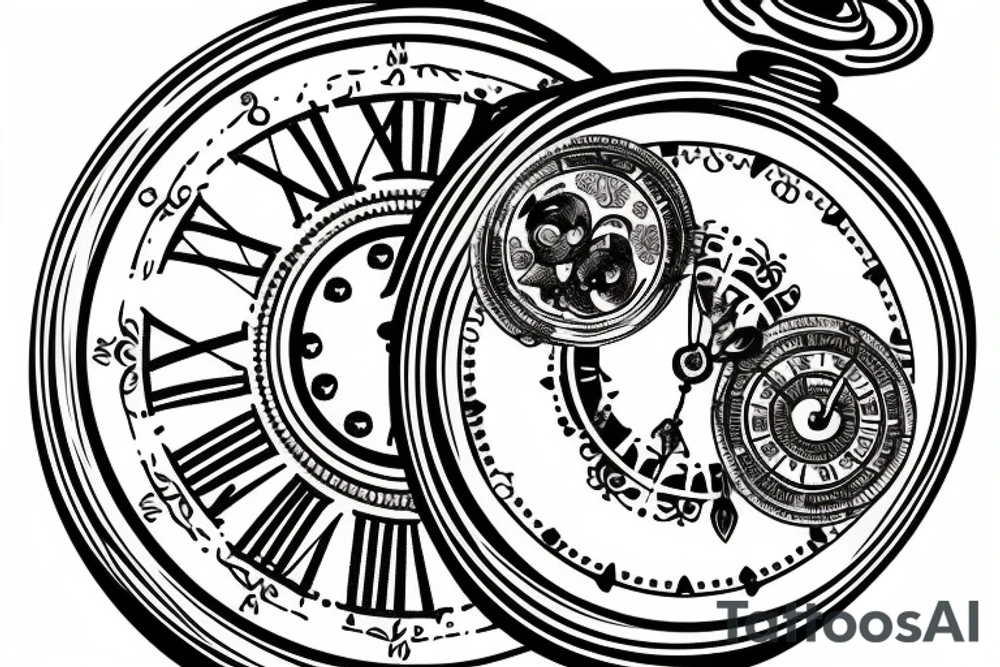 pocket watch tattoo idea