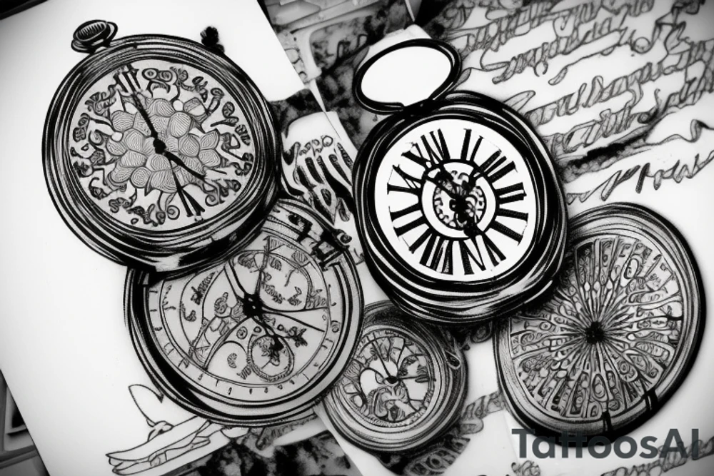 pocket watch tattoo idea