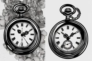 small pocket watch tattoo idea