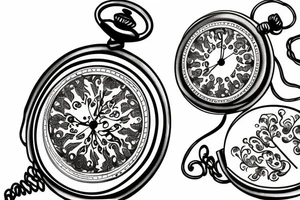 small pocket watch tattoo idea
