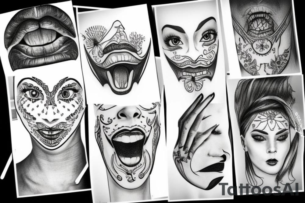 Mouth on a hand tattoo idea