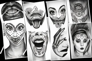 Mouth on a hand tattoo idea