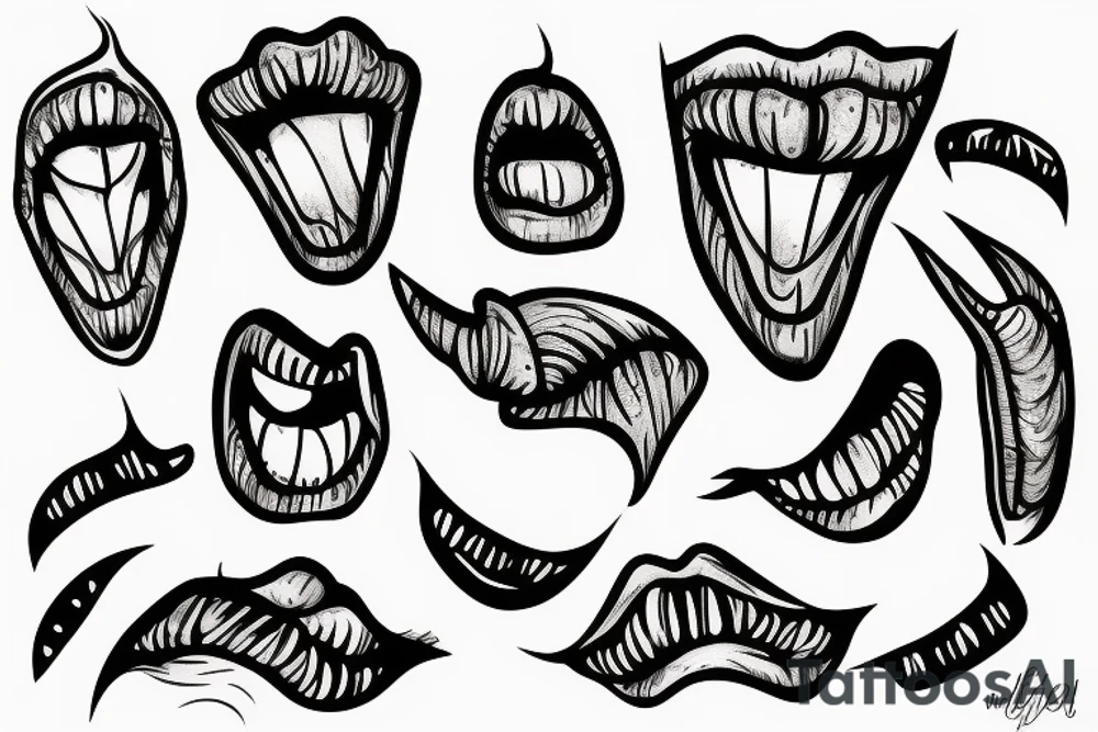 Mouth on a hand tattoo idea