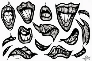 Mouth on a hand tattoo idea