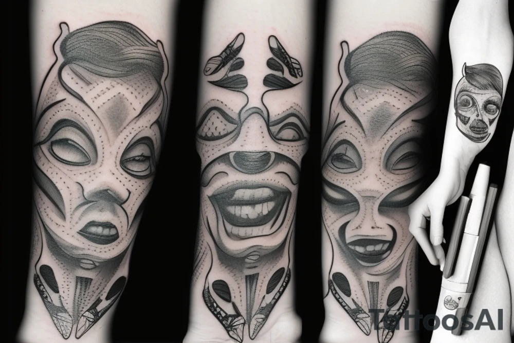 Mouth on a hand tattoo idea