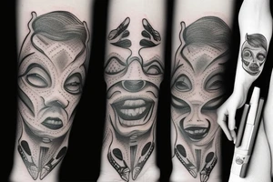 Mouth on a hand tattoo idea