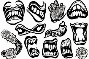 Mouth on a hand tattoo idea