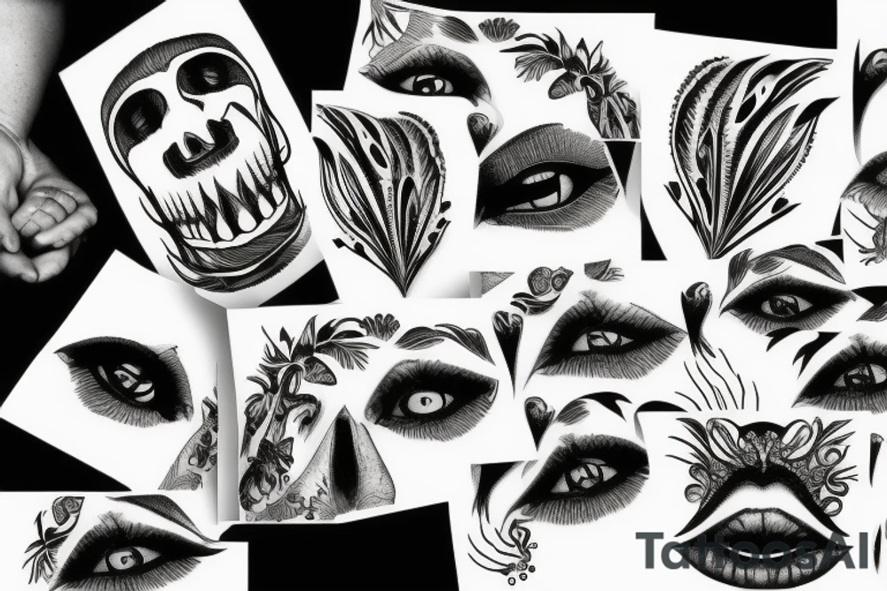 Mouth on a hand tattoo idea