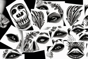 Mouth on a hand tattoo idea