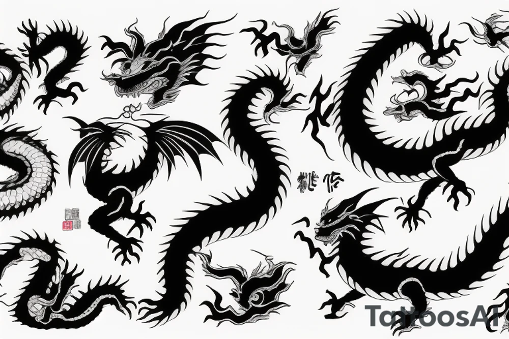 Japanese style dragon tattoo idea