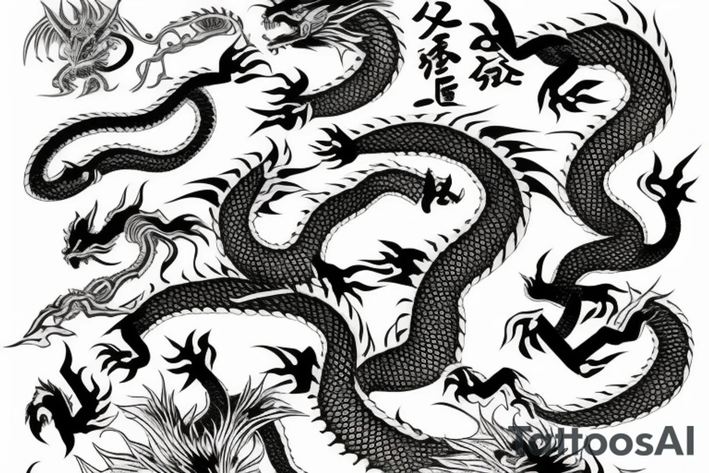 Japanese style dragon tattoo idea