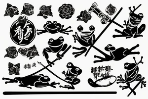 Frog with a samurai sword tattoo idea