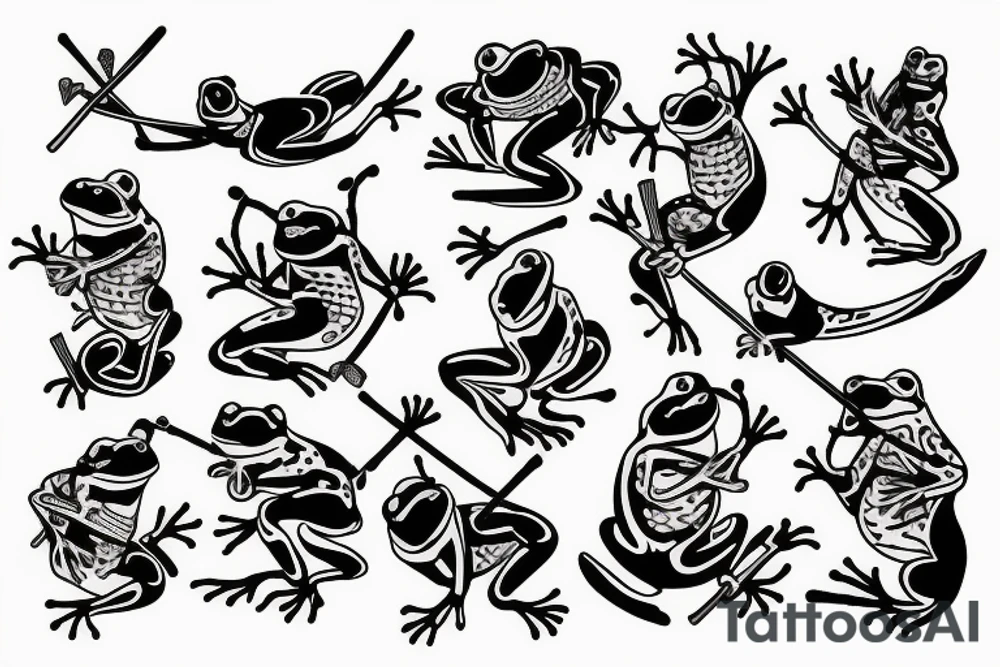 Frog with a samurai sword tattoo idea