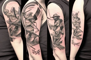 Frog with a samurai sword tattoo idea