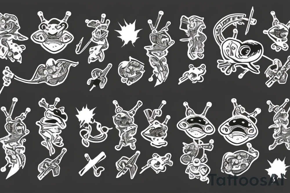 Frog with a samurai sword tattoo idea