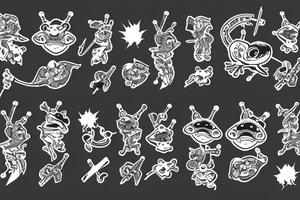 Frog with a samurai sword tattoo idea