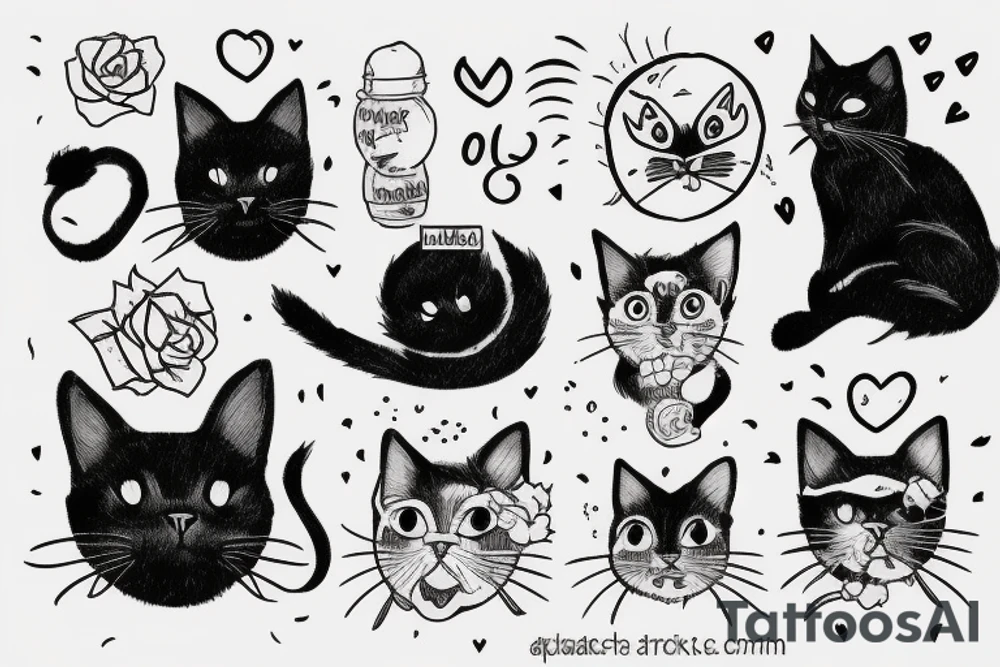 Black cat with a sweater tattoo idea