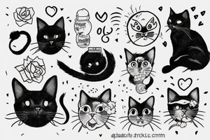 Black cat with a sweater tattoo idea