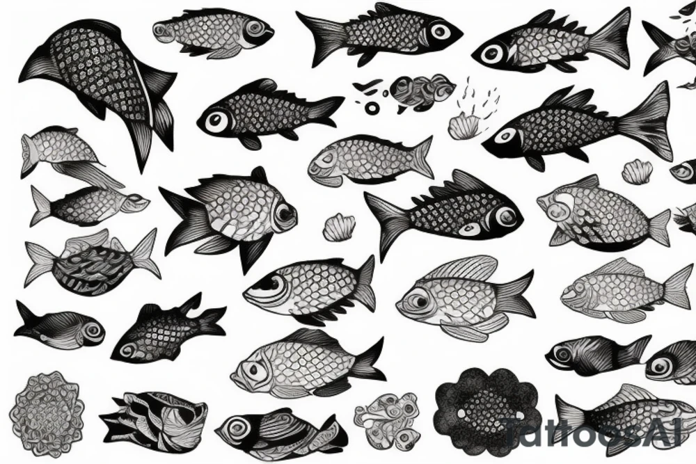 Fish with floral around the fish tattoo idea