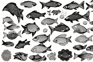 Fish with floral around the fish tattoo idea