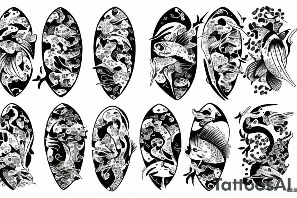 Fish with floral around the fish tattoo idea
