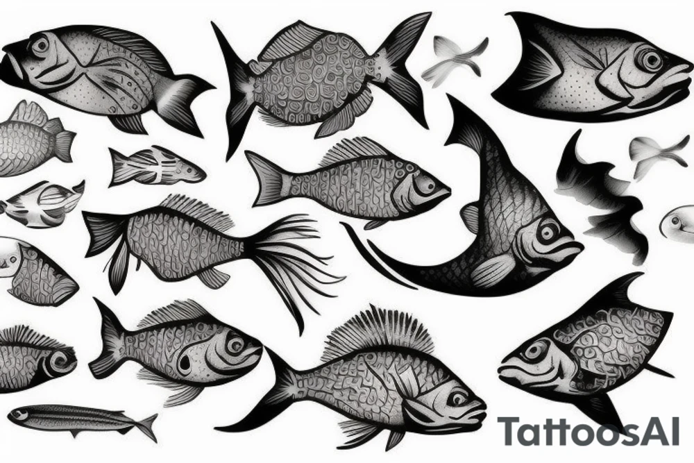 Fish with floral around the fish tattoo idea