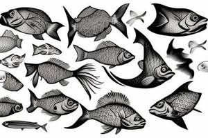 Fish with floral around the fish tattoo idea