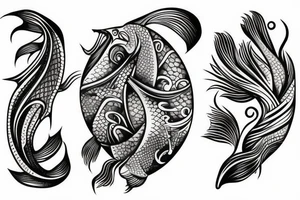 Fish with floral around the fish tattoo idea