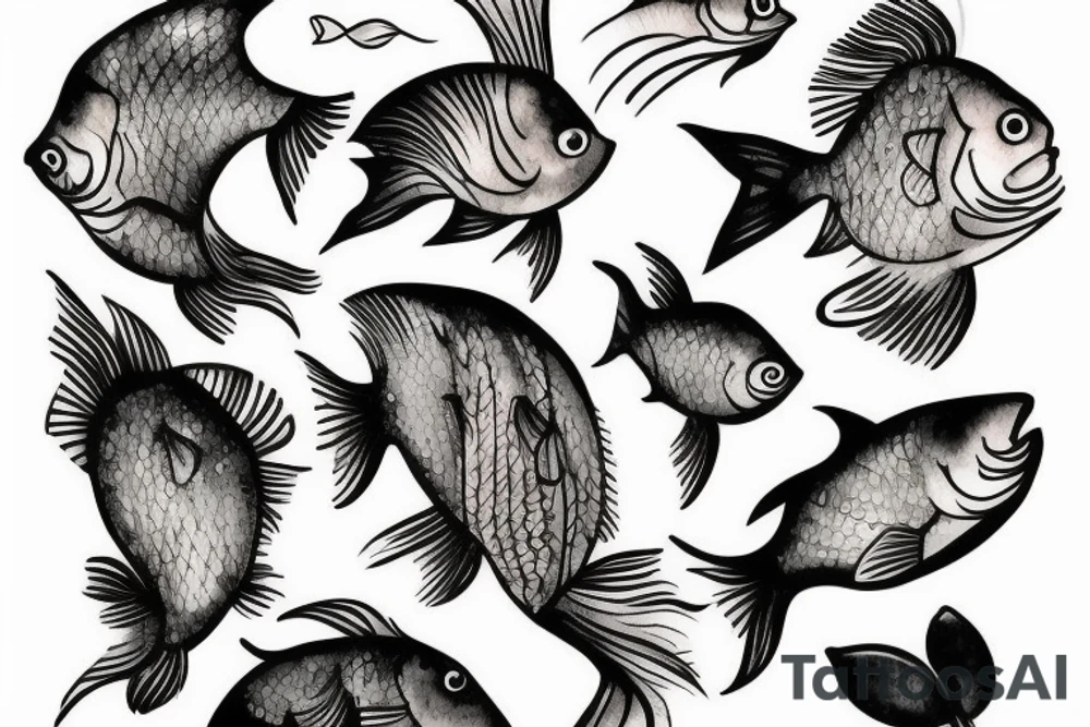 Fish with floral around the fish tattoo idea