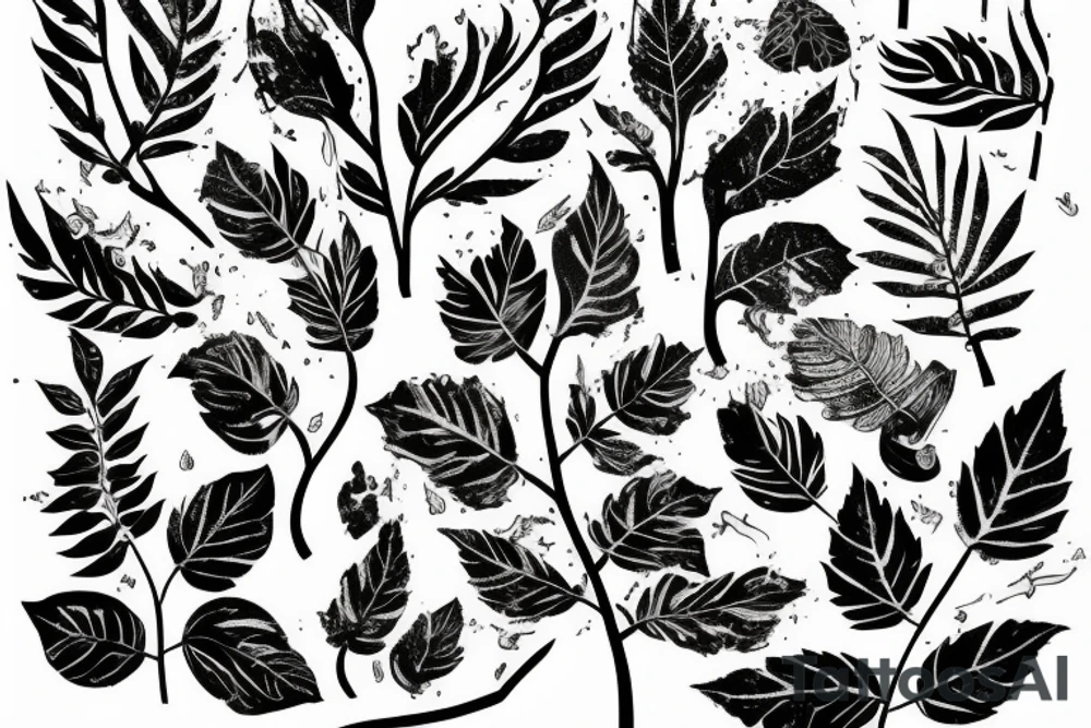 Tree with leafs tattoo idea