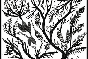 Tree with leafs tattoo idea