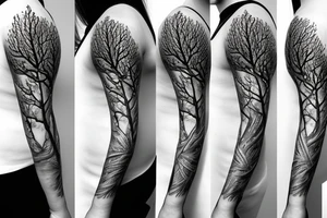 Tree with leafs tattoo idea