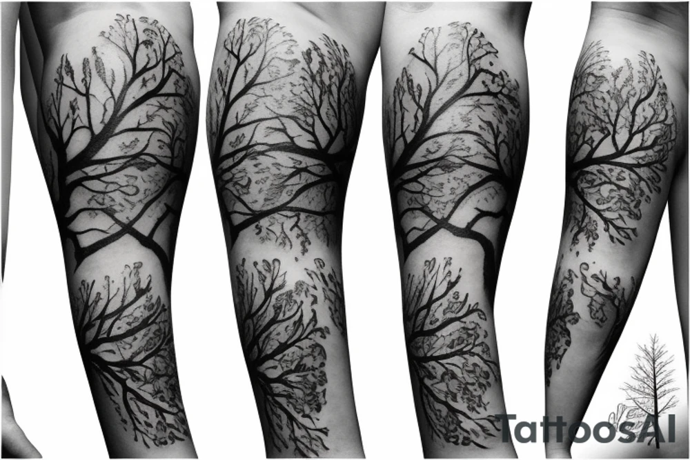 Tree with leafs tattoo idea