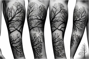 Tree with leafs tattoo idea