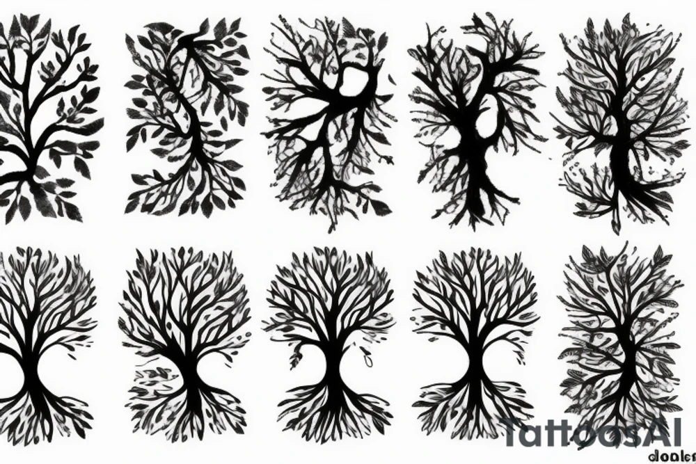 Tree with leafs tattoo idea