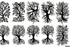 Tree with leafs tattoo idea