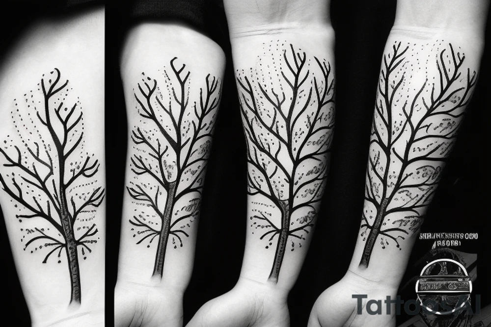 Tree with leafs tattoo idea