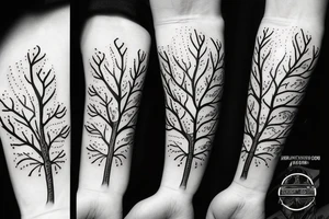 Tree with leafs tattoo idea