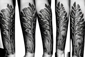 Tree with leafs tattoo idea