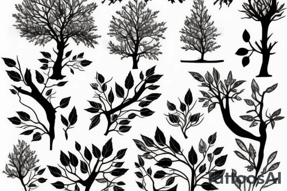 Tree with leafs tattoo idea