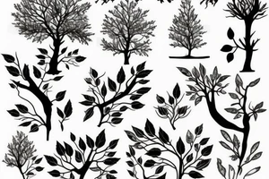 Tree with leafs tattoo idea